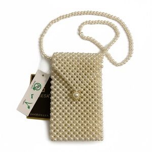 Caleesa Ivory Pearl Beaded Purse with Shoulder Strap - New With Tags 🏷️